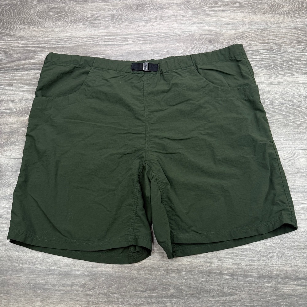 KAVU Shorts Mens XL Olive Green Nylon Belted Hiking Outdoor Quick Dry Elastic
